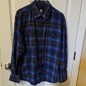Timberland Navy and Mustard Plaid Shirt